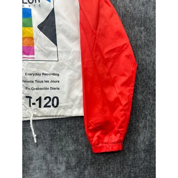 Polaroid Windbreaker Jacket Men Medium Multicolor Supercolor Hooded Drawcord Hem - Picture 6 of 16
